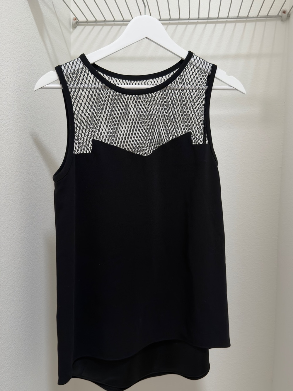 Rag and Bone Black Mesh Sleeveless Top